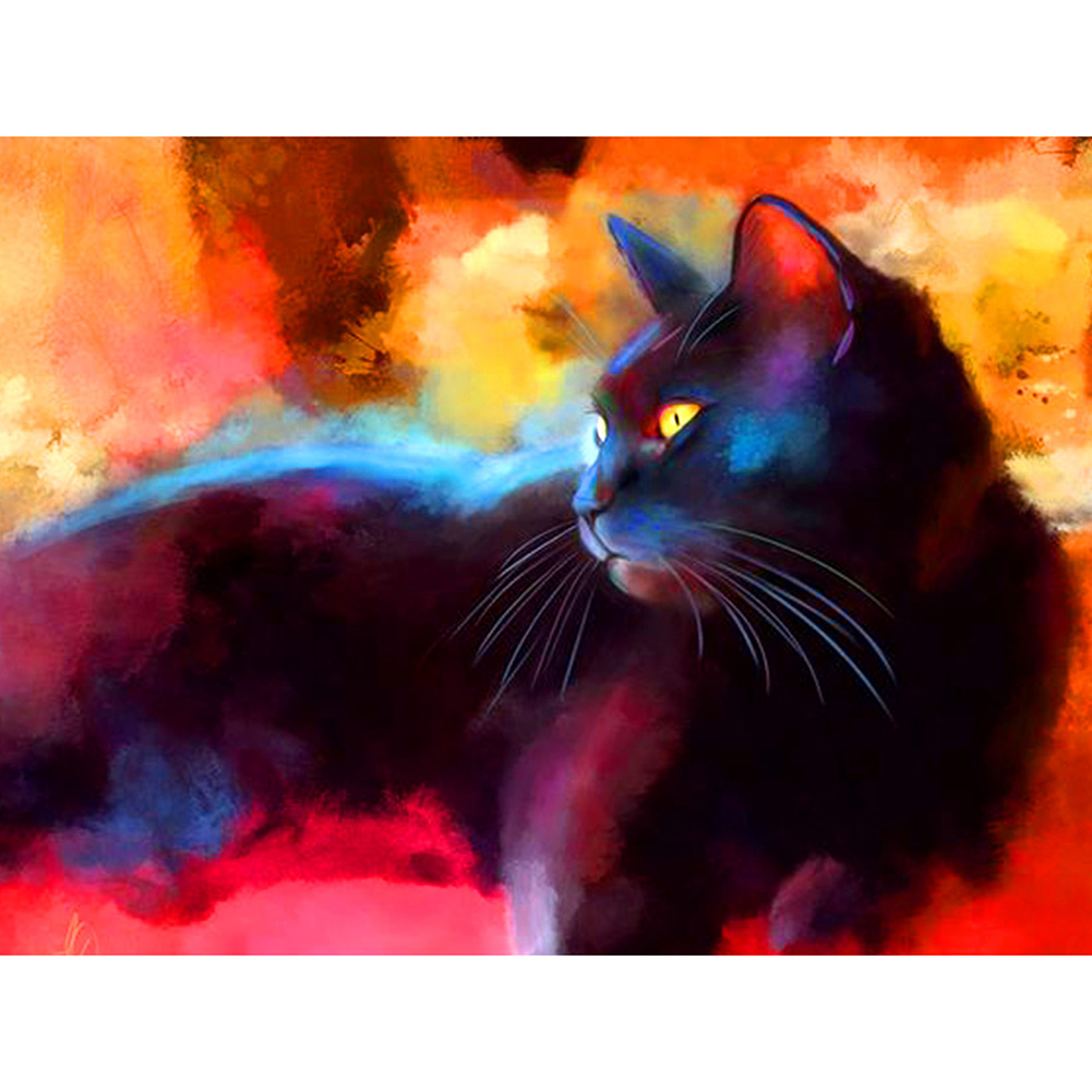 

40*30CM - Round Drill Diamond Painting - Cat, 501 Original