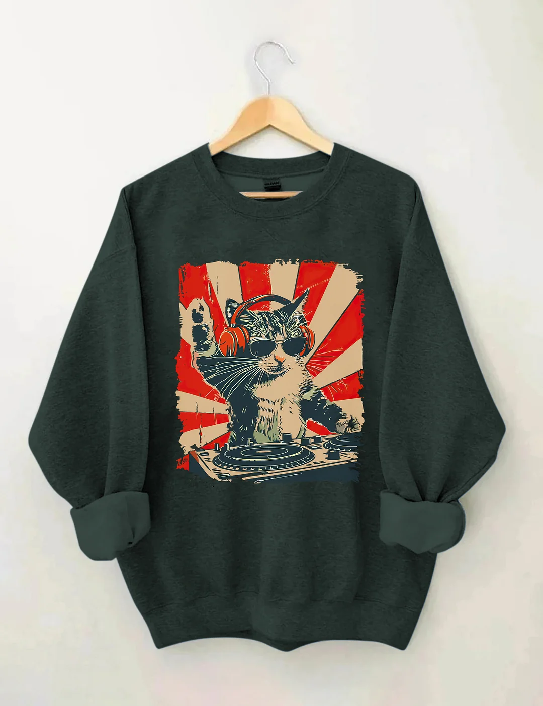 Cool DJ Cat Sweatshirt