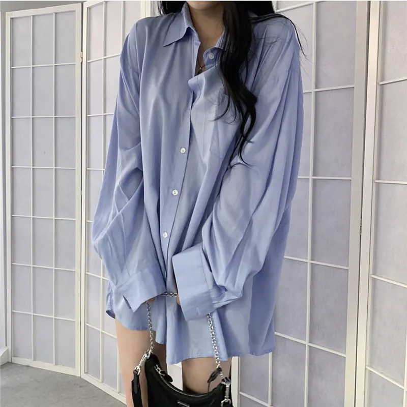 Uveng Uveng Korean Chic Sunscreen Shirt Women Solid Silk Slip Feeling Loose Long-Sleeved Shirt Jacket