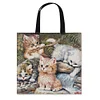Cats Family - 11CT DIY Stamped Cross Stitch Shopping Bag 40*40cm/15.75*15.75in