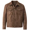💥 2025 Hot Sale! Roughcore Men's Long Sleeve Single-Breasted Casual Loose Suede Fleece Jacket Brown Jacket Men Cropped Men Jacket Men Mocha Bomber Jacket