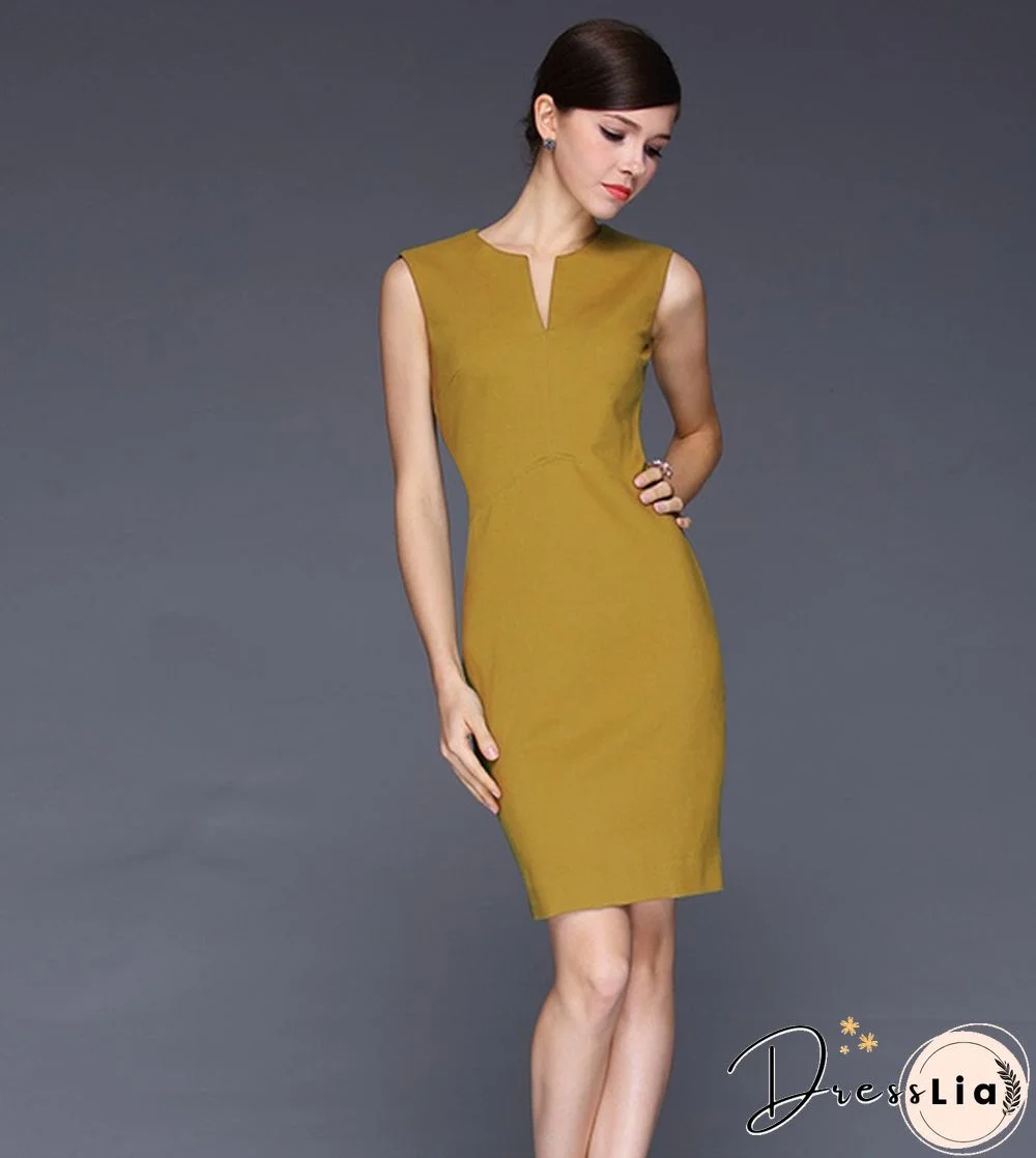 Commuting Fashion Office Women's Dresses Waist Slim Sleeveless Dress Skirt