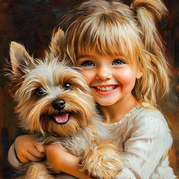 Cute Little Girl 40*40CM (Canvas) Full Round Drill Diamond Painting gbfke