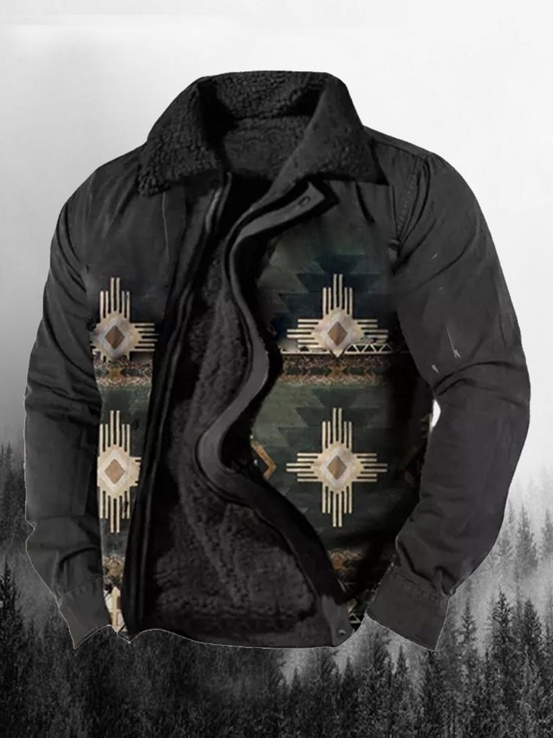 Stylish Geometric Men's Comfy Jacket in  mildstyles
