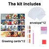 12Pcs Diamond Painting Santa Claus Greeting Card Set with Envelope
