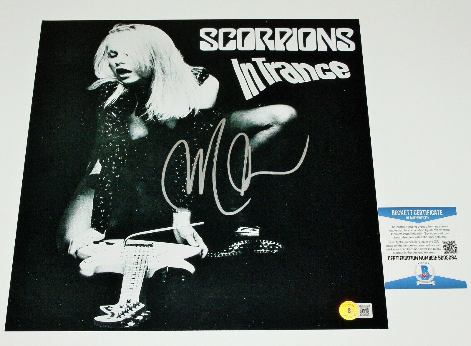 ULI JON ROTH SIGNED SCORPIONS 'IN TRANCE' 12x12 ALBUM FLAT Photo Poster painting BECKETT COA