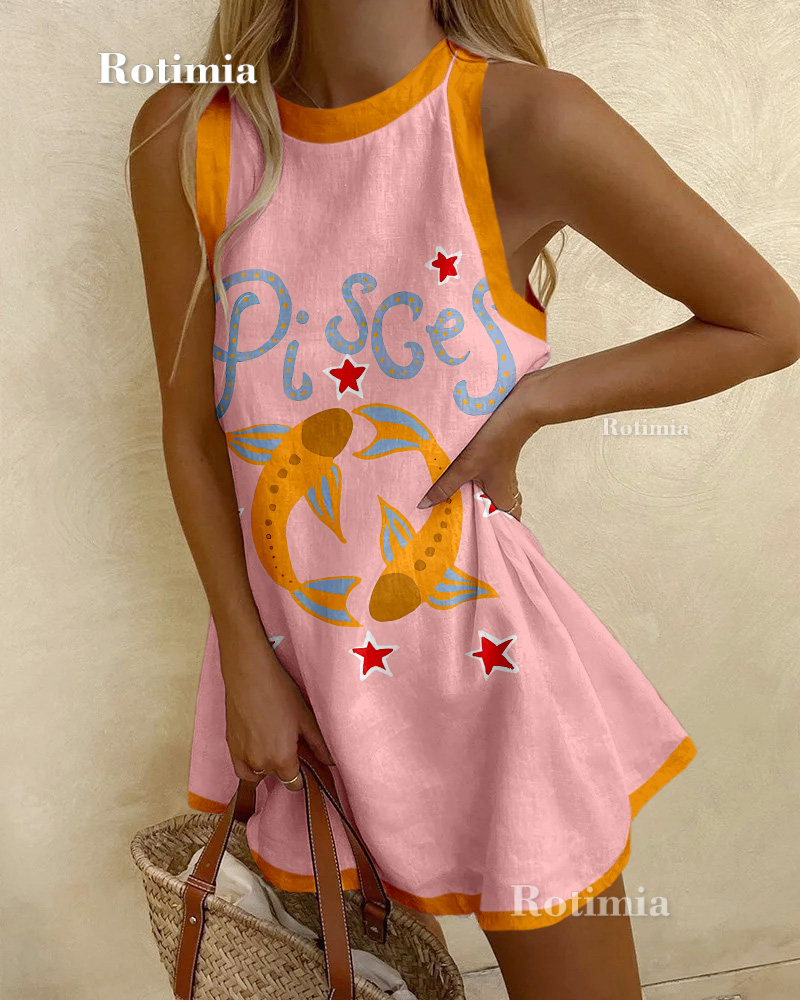 Pisces Print Mini Dress