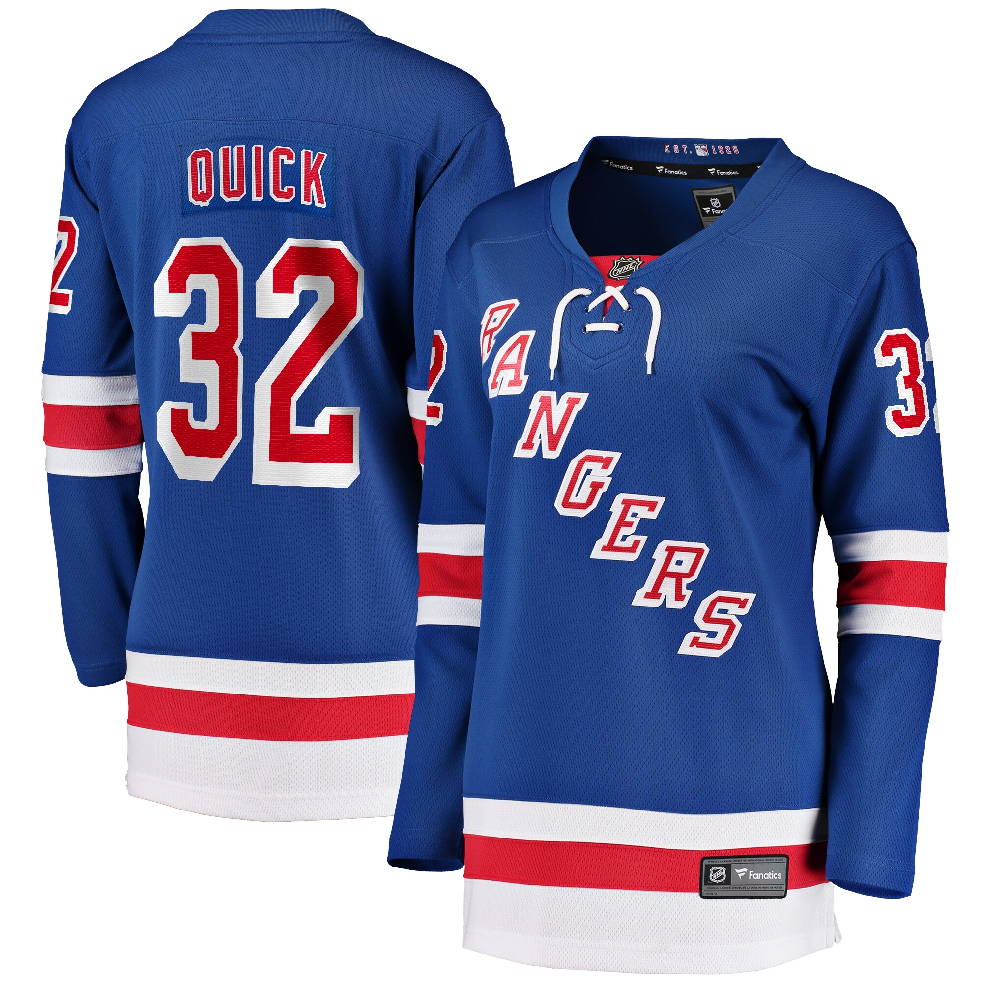 Jonathan Quick New York Rangers Fanatics Women&rsquo;s Home Breakaway   Jersey &ndash; Blue mysite