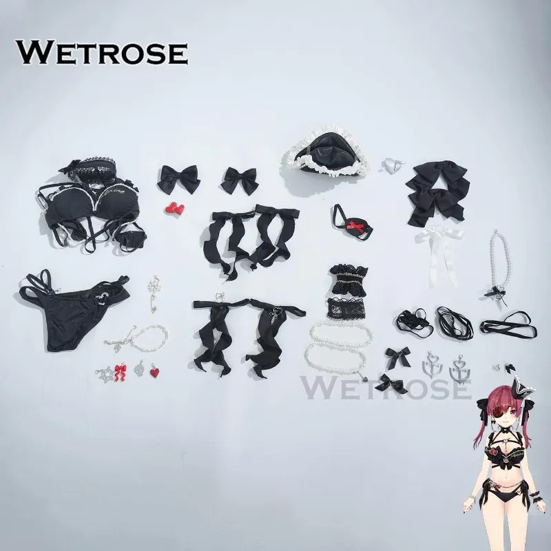 [Wetrose] Pre-Order Hololive Dreams Houshou Marine Black Swimsuit Vtuber Cosplay Costume