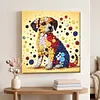 Framed Dog - DIY Button Art Painting Kit for Creativity DIY Pearl Dot Crafts for Gift Home Wall Decor 30*30CM