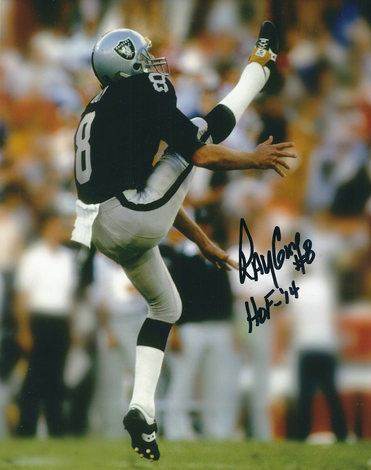 Autographed RAY GUY HOF 14 Oakland Raiders 8x10 Photo Poster painting - COA