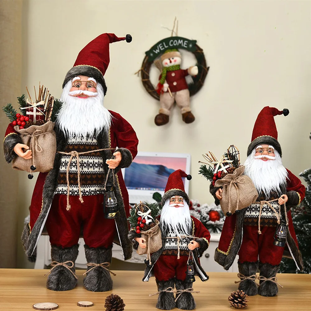 Creative Santa Claus holding gift bag doll ornaments Christmas decoration