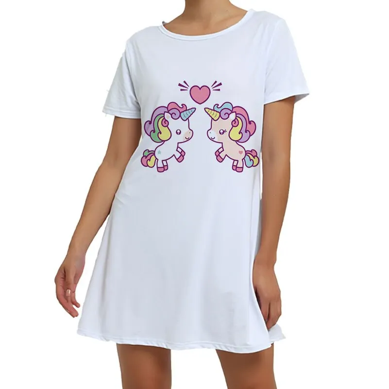White Unicorn Pajamas Animal Pajamas Winter Nightie Stitch Unicornio Sexy Sleepwear For Women Adults S M L XL XXL