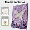 DIY Pearl Painting Lavender Butterfly for Home Decor with Frame(30x40cm)