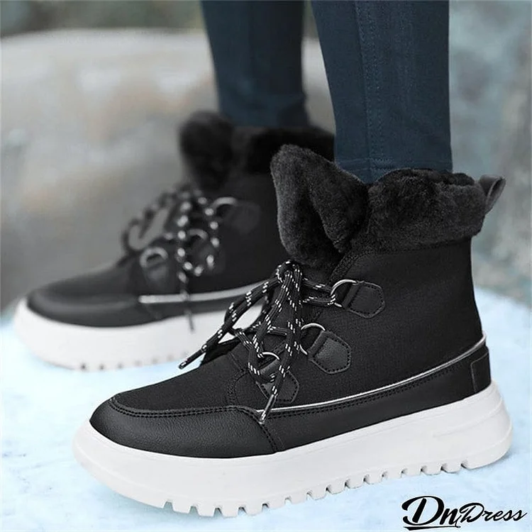 Winter Fashion Thick Sole Lightweight Warm Soft Women Ankle Boots