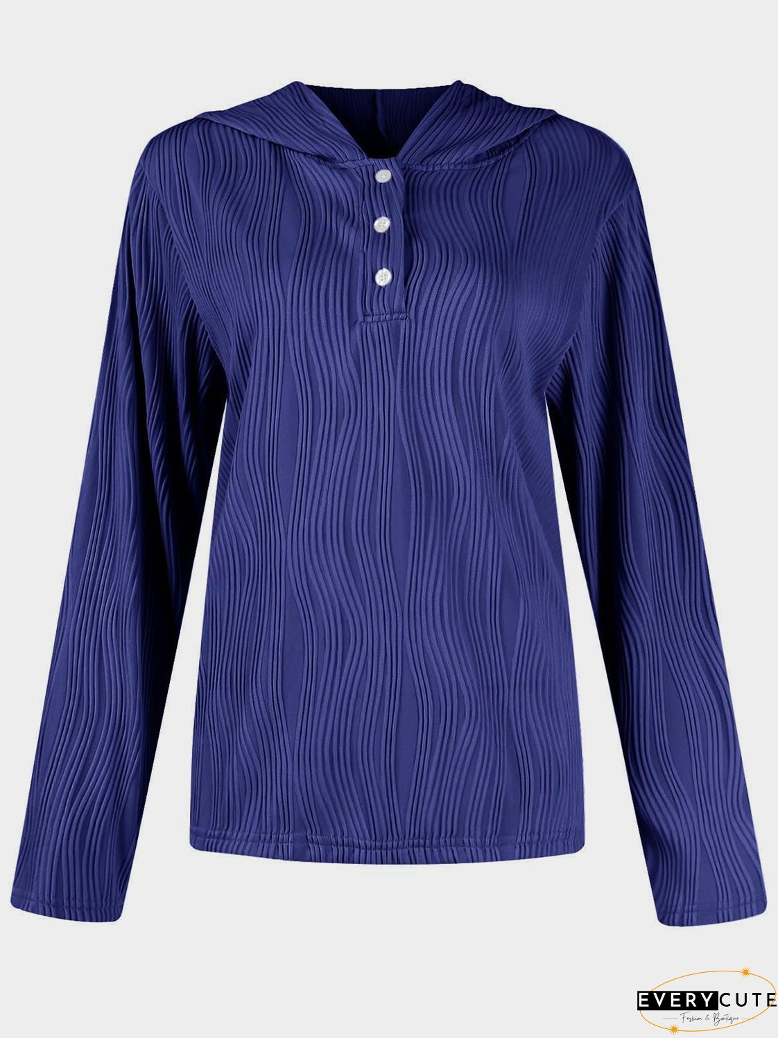Textured Long Sleeve Hoodie