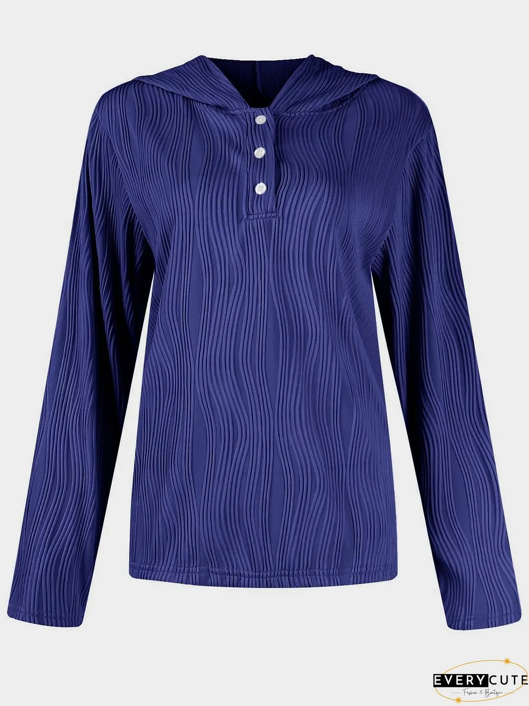 Textured Long Sleeve Hoodie