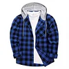 Men's 2024 New Loose Casual Long-sleeved Hooded Plaid Shirt
