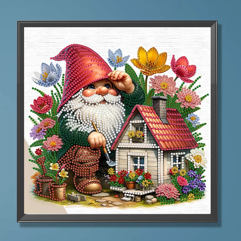 Diamond Painting - Partial Special Shaped Drill - Easter Garden Gnome(Canvas|30*30cm)