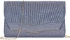 Abendtasche Damen Clutch Handtasche mit Kette Modisch Envelope Tasche Geldb&ouml;rse Brauttasche Kleine Umh&auml;ngetasche Unterarmtasche f&uuml;r Hochzeit Cocktailparty Tanzparty Geburtstag Bankett Blau