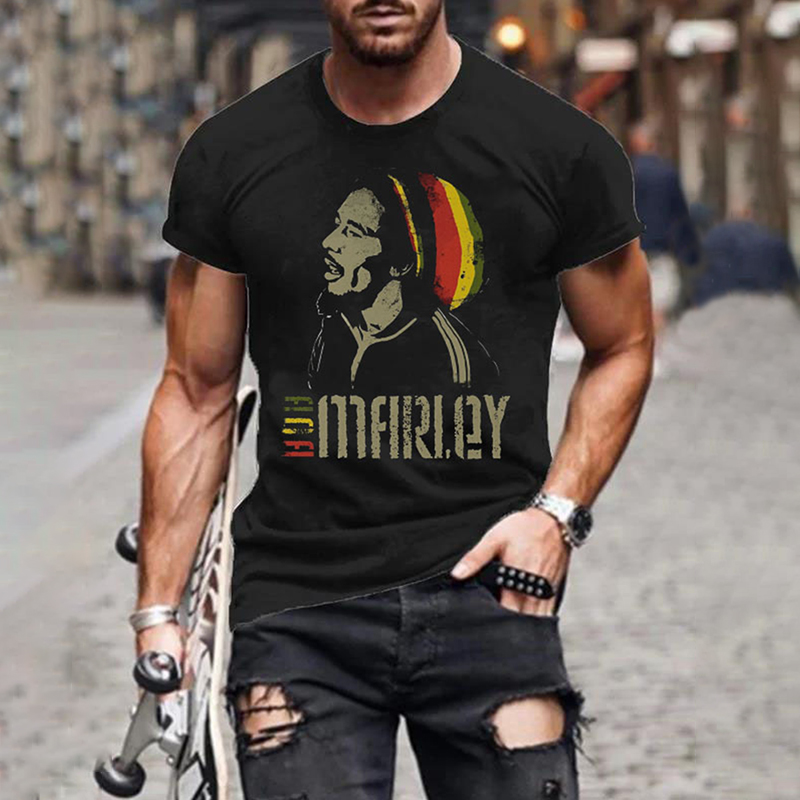 Comstylish Men'S Rasta One Love Pattern Short Sleeved T-Shirt