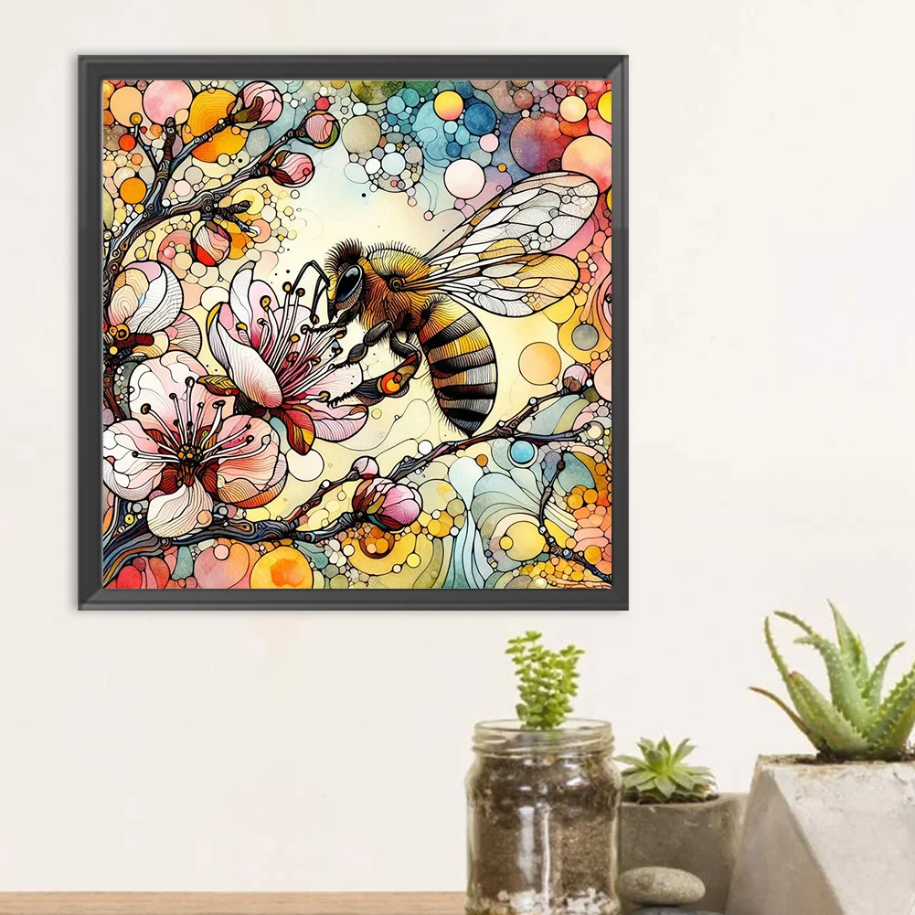 Diamond Painting - Full Round Drill - Flower Bee(Canvas|30*30cm)