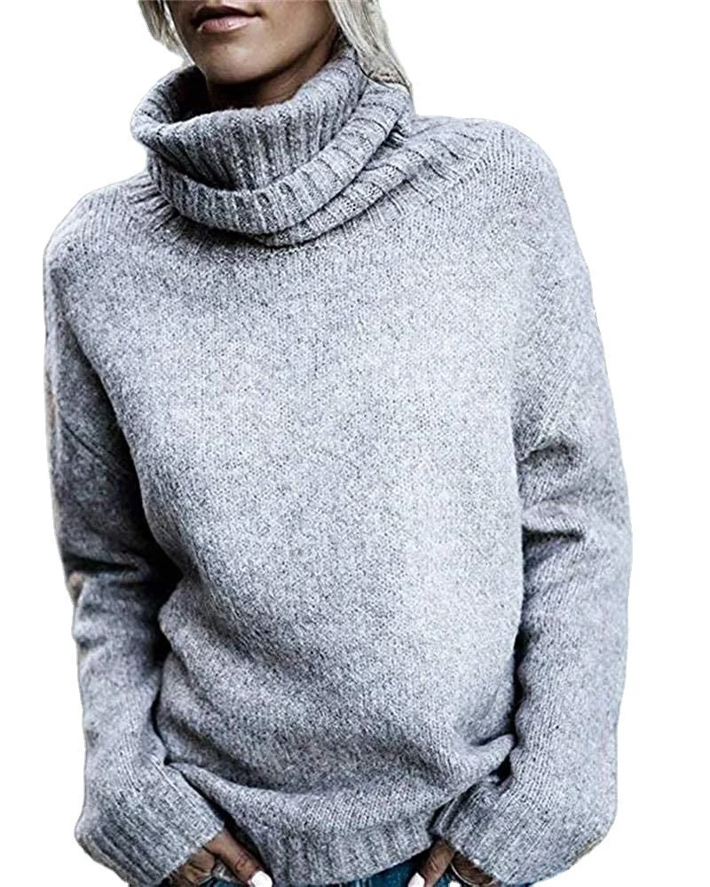 Uveng Fashion Turtleneck Long-sleeved Pullover Knitted Sweaters