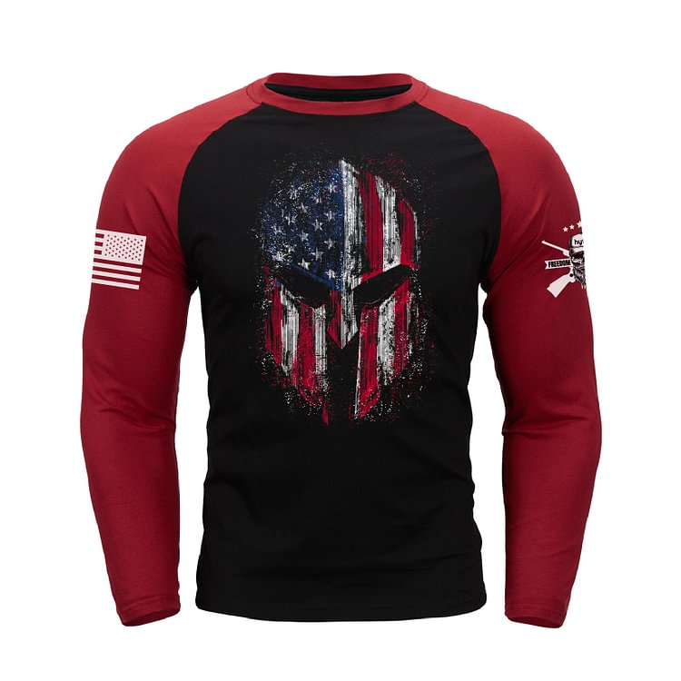 USA FLAG SPARTAN RAGLAN GRAPHIC LONG SLEEVE