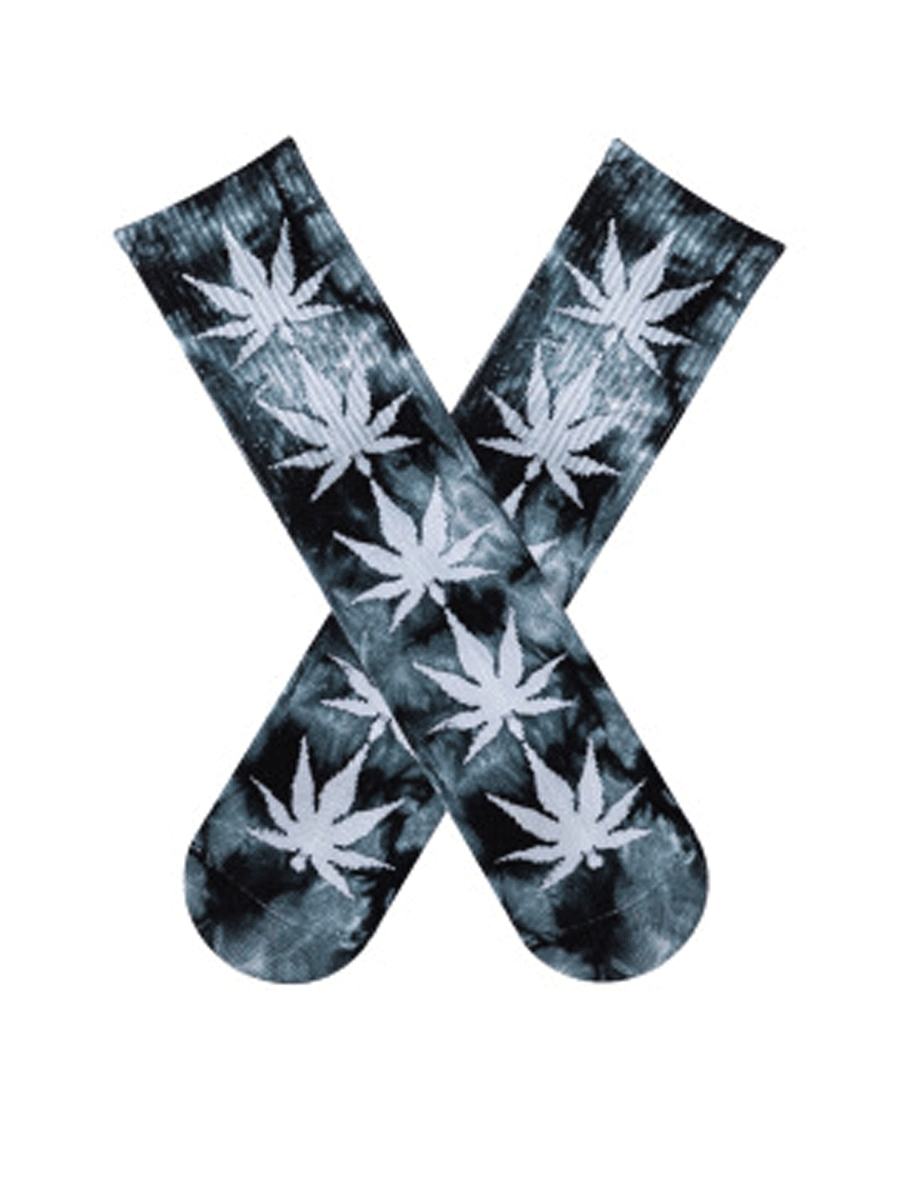 Maple Leaf Tie Dye Trendy Tube Socks