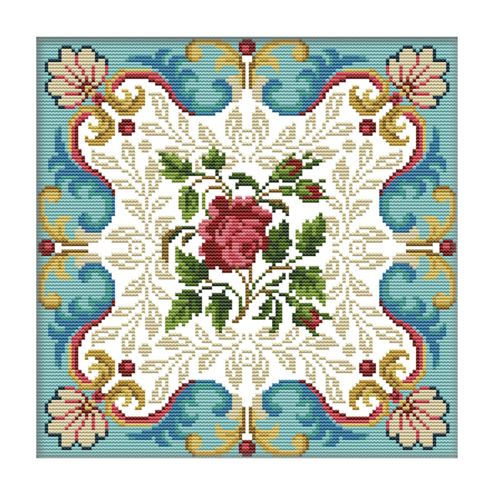 

Flowers Lace - 11CT Stamped Cross Stitch - 36*36CM, 501 Original