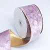 Velvet Golden Wire 5 / 6.3cm x 5 yards Christmas Gift Wrapping Ribbon