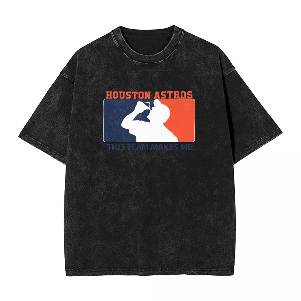 Houston Astros This Team Makes Me Drink Washed Oversized Vintage Men's T-Shirt