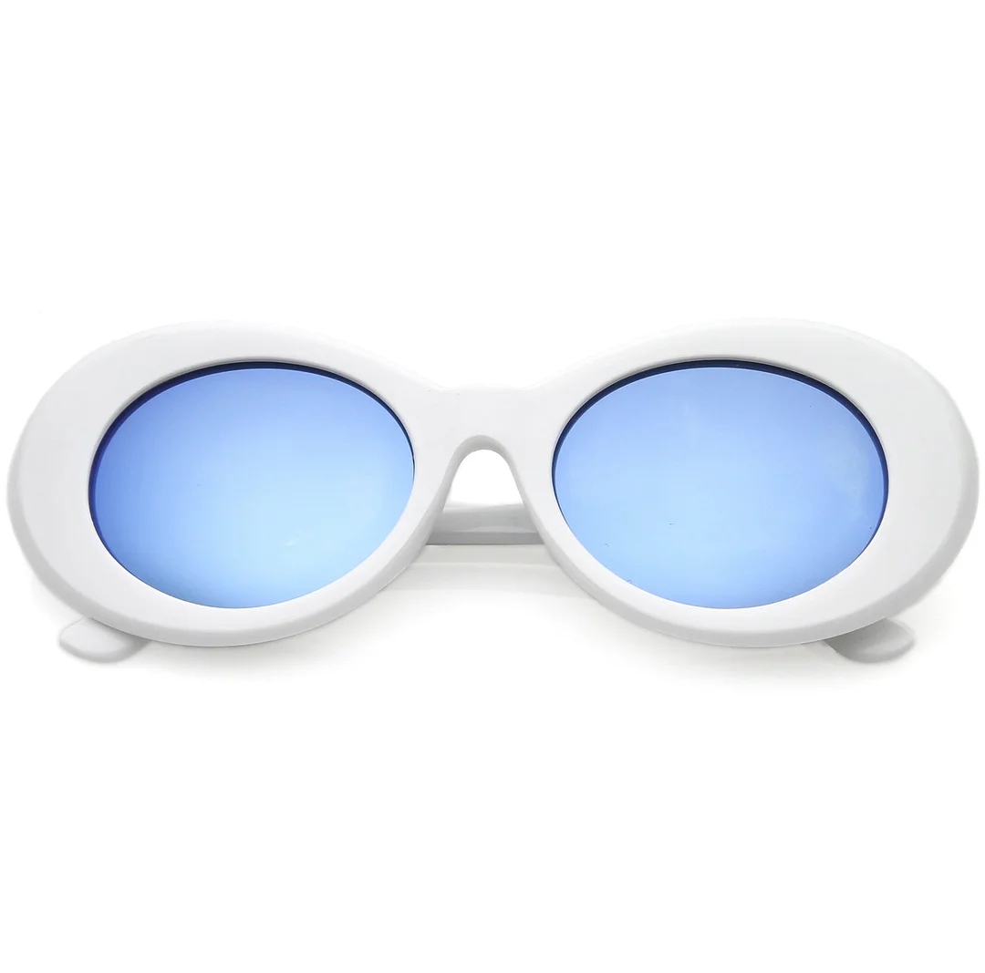 Retro Oval glasses With Tapered Arms Neutral Colored Round Lens  51mm