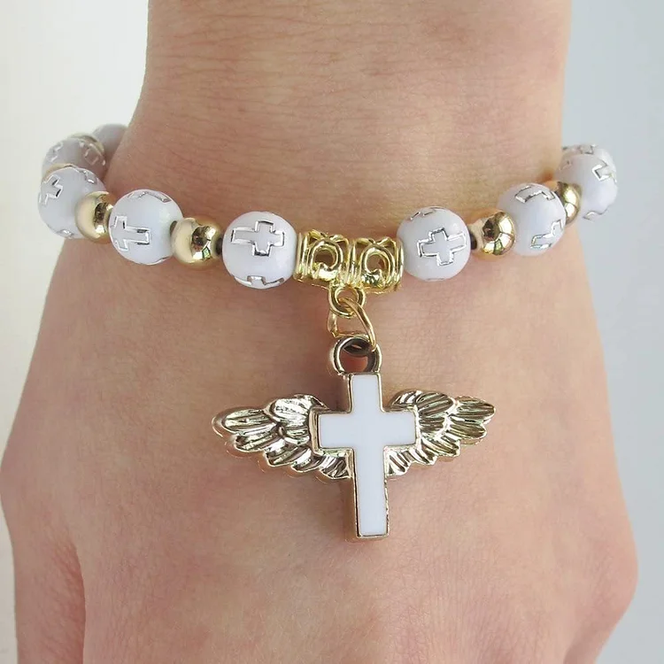 🎁2023-Christmas Hot Sale🎁49% OFF🔥Angel Wing Cross Bracelet