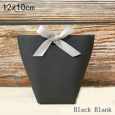 5pcs Black White Merci Candy Bag French Thank You Kraft Paper Gift Packaging Box Wedding Favors Birthday Party Supplies