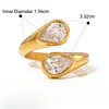 Waterdrop Zircon 18K Golden Silver Ring