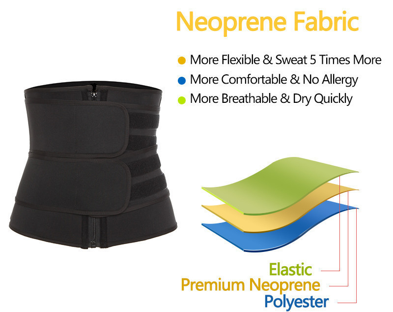 Likron Watches Likron Double Compression Waist Trainer Belt for Women - Sweat Trimmer Workout Cincher with Zipper Adjustab...