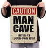 Man Cave - Vintage Metal Signs(12*16Inch) - Warning
