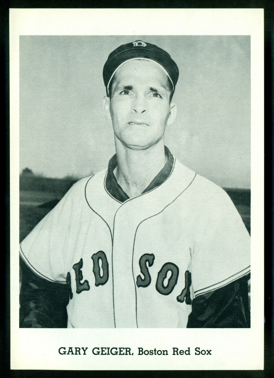 Original 1960's GARY GEIGER BOSTON RED SOX Team Issue B&W Photo Poster painting #2 Card sz 5X7