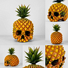 Pineapple Skull Statue Resin Crafts