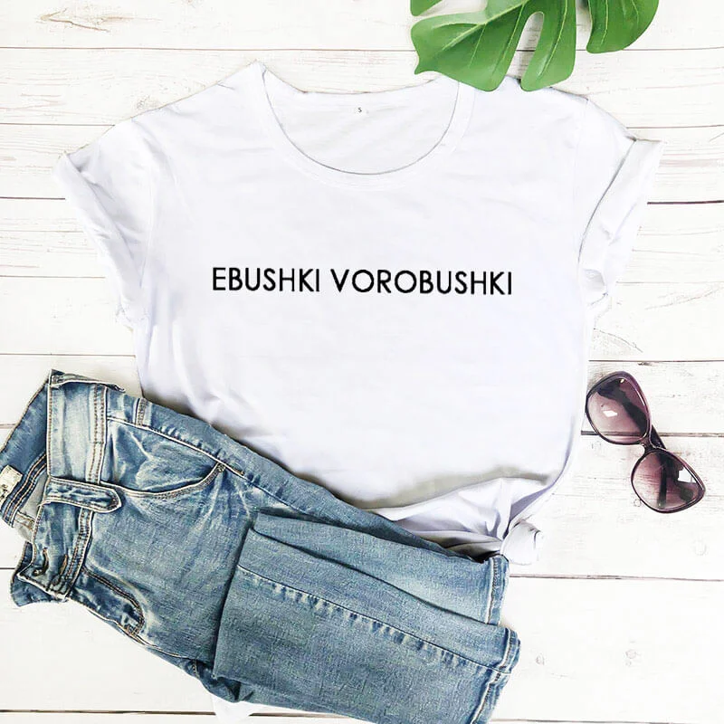 Russian Letter Tees New Arrival Summer Women Funny T Shirt Female Cute Slogan T shirt