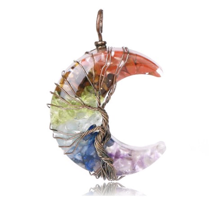 Casual Minimalist Moon Natural Stone Opal Plating Women’s Pendant Necklace Necklace Pendant