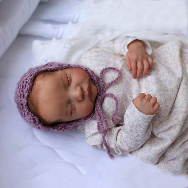 20" Newborn Lifelike Sleeping Baby Painted Hair Doll Girl Nada with Heartbeat💖 & Sound🔊