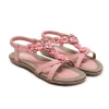 Gioiacombo&trade; 2022 estate sandali carini scarpe basse con strass fiore boh&eacute;mien femminile