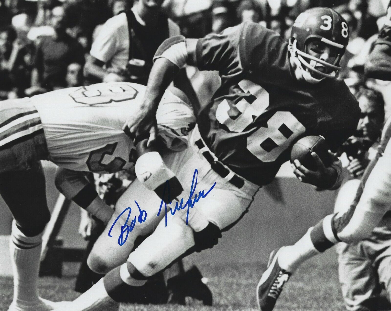 Signed 8x10 BOB TUCKER New York Giants Autographed Photo Poster painting - w/COA