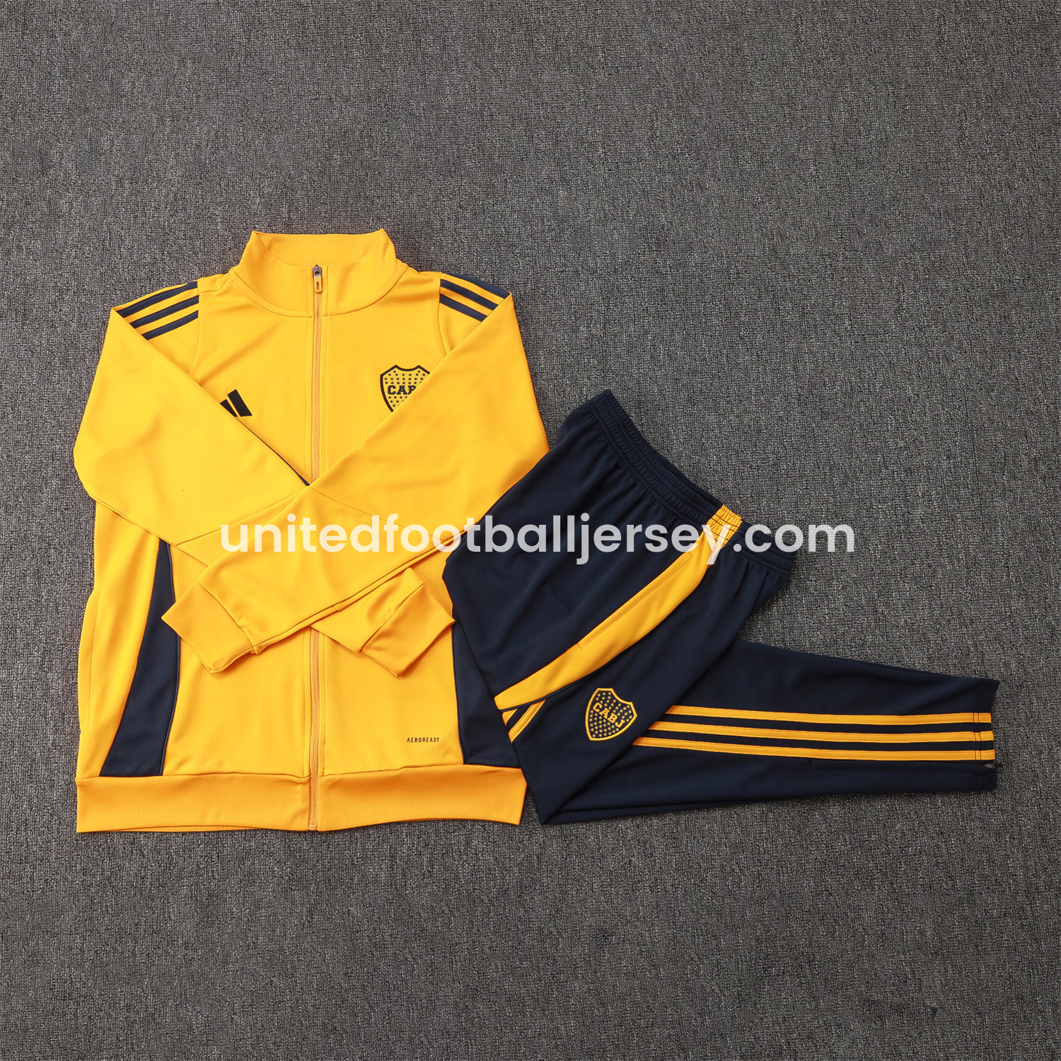 Boca Juniors 24-25 Jacket Training Tracksuit - Yellow Top and Pants