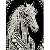Kit de peinture en perles maison pour cheval blanc pour d&eacute;coration murale 30x40cm sans cadre