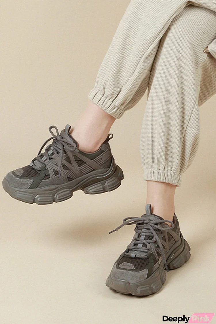 Solid Color Casual Chunky Sneakers