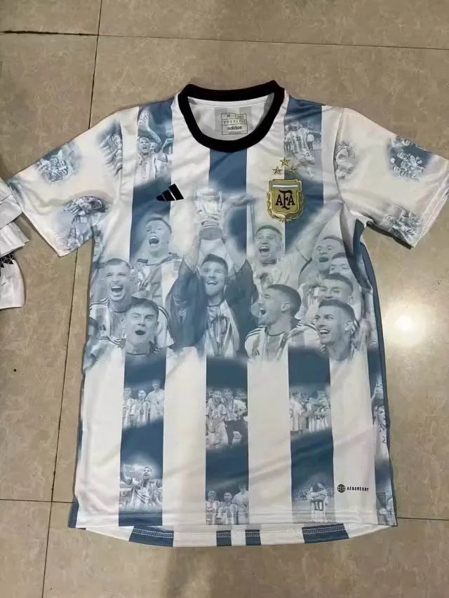 2022 Argentina Home Champion Commemorative Edition JerseyFootball Shirt 1:1 Thai Quality