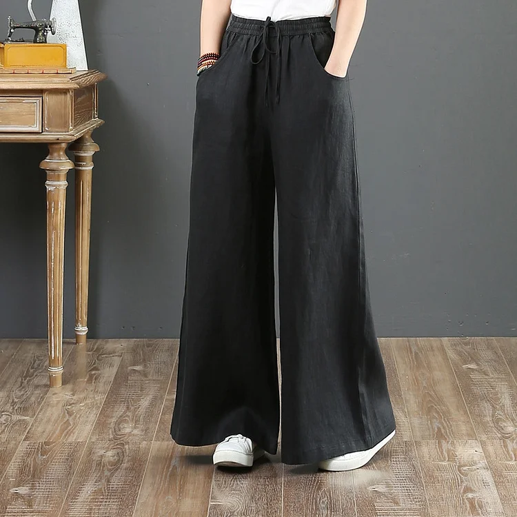 High Waist Ultra Baggy Women's Linen Pants